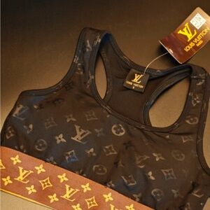 Louis Vuitton Women’s Black Monogram Sports Bralette